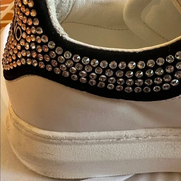 Valentino Women's White Sneakers with Black and Silver Accents - Picture 9 of 13